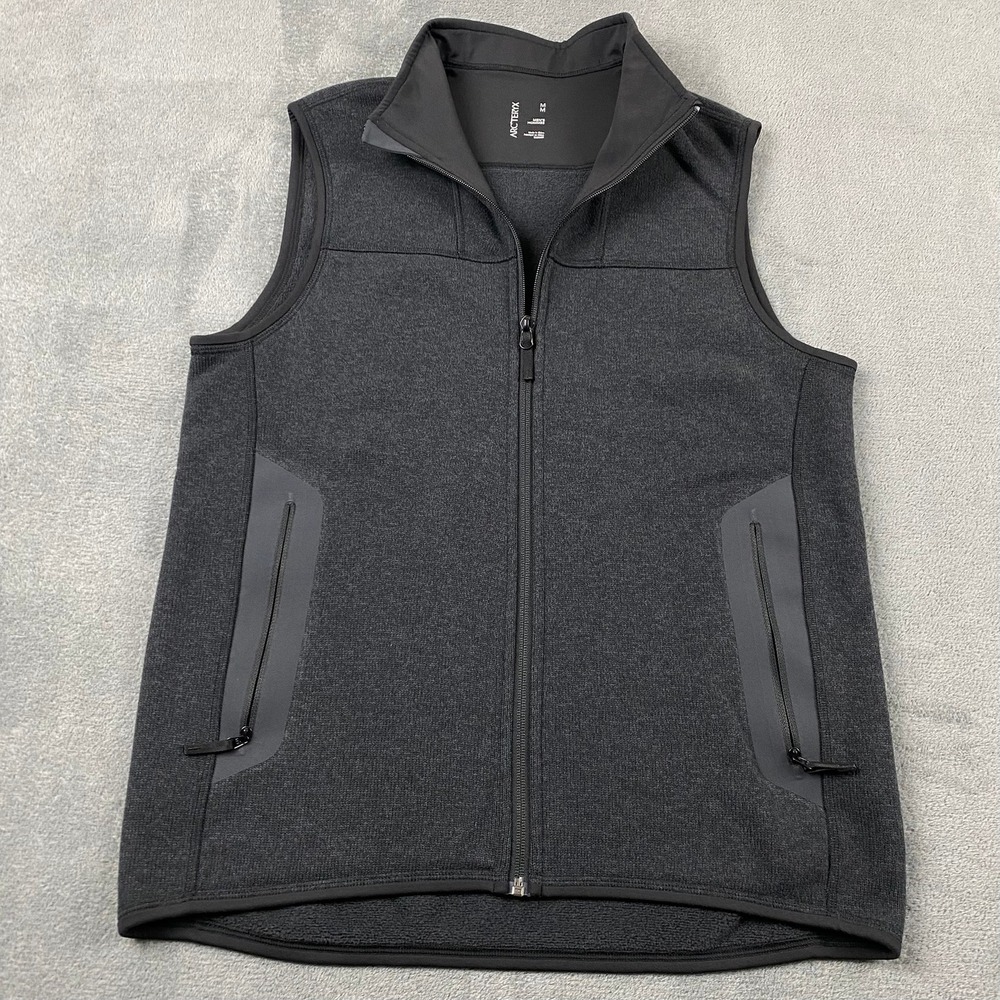 Arcteryx Mens M Covert Vest Grey Full Zip Fleece Sweater Knit